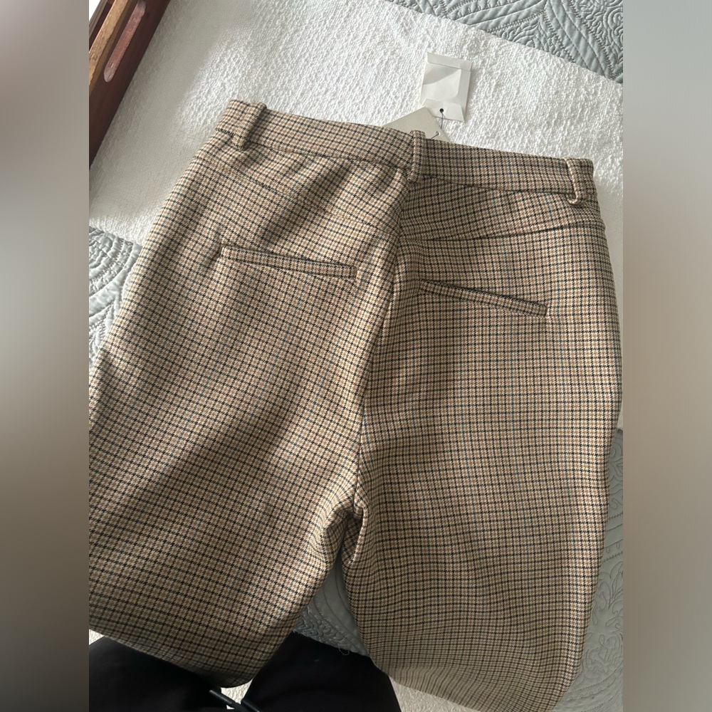 FLASH SALE NWT ALC Javier Houndstooth Plaid Split Flared Pants Size 6 - Picture 7 of 12